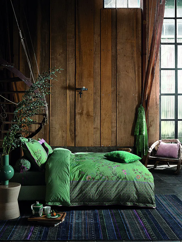 PIP STUDIO | Biancheria da letto in percalle BUSTANI 70x90cm/140x200cm Verde | Verde scuro
