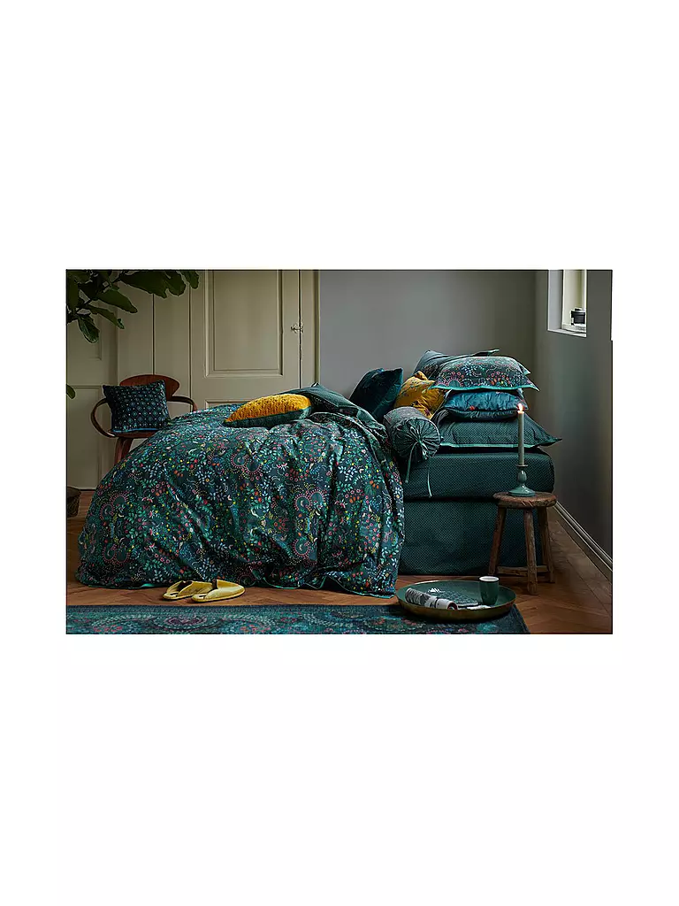 PIP STUDIO | Biancheria da letto in percalle FOREST FINDINGS 2x 70x90cm / 200x200cm | Verde scuro