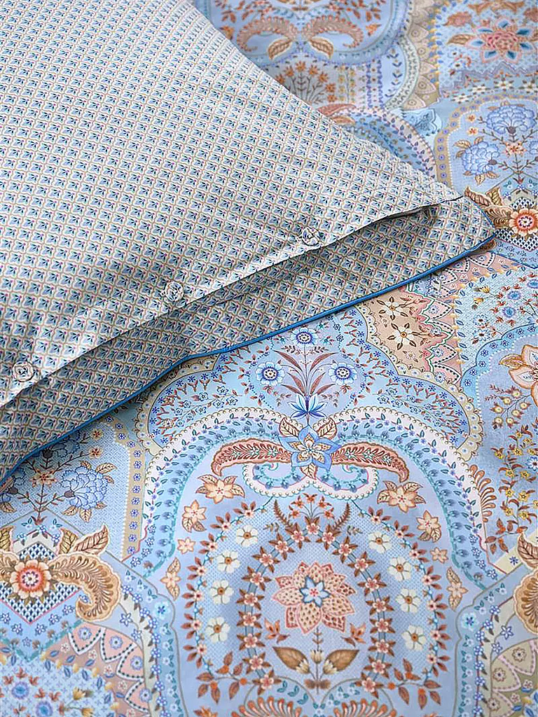 PIP STUDIO | Biancheria da letto in percalle JABALI FLOWER 70x90cm / 140x200cm Blu | Blu