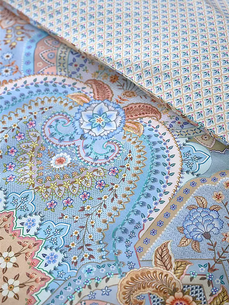 PIP STUDIO | Biancheria da letto in percalle JABALI FLOWER 70x90cm / 140x200cm Blu | Blu