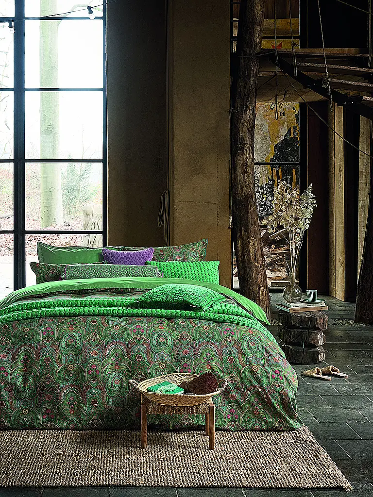 PIP STUDIO | Biancheria da letto in percalle LITTLE JABALI 70x90cm/140x200cm | Verde scuro