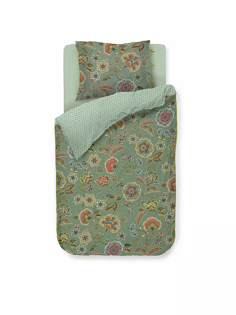 PIP STUDIO | Biancheria da letto in percalle MATATA 70x90cm / 140x200cm Verde | Verde