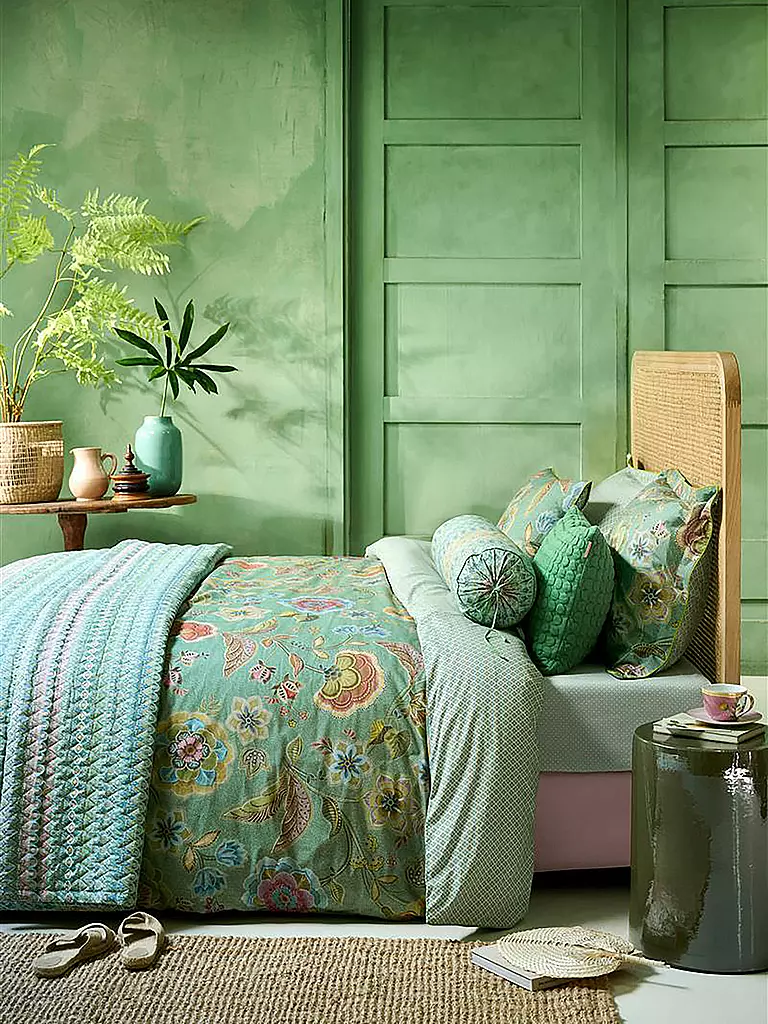 PIP STUDIO | Biancheria da letto in percalle MATATA 70x90cm / 140x200cm Verde | Verde