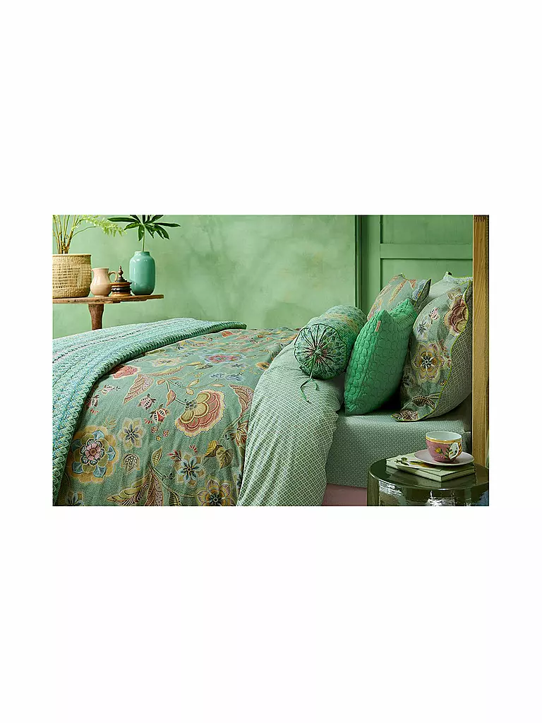 PIP STUDIO | Biancheria da letto in percalle MATATA 70x90cm / 140x200cm Verde | Verde