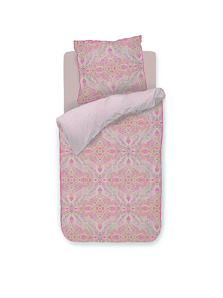PIP STUDIO | Biancheria da letto in percalle MOON FLOWER 70x90cm/140x200cm Rosa chiaro | Rosa