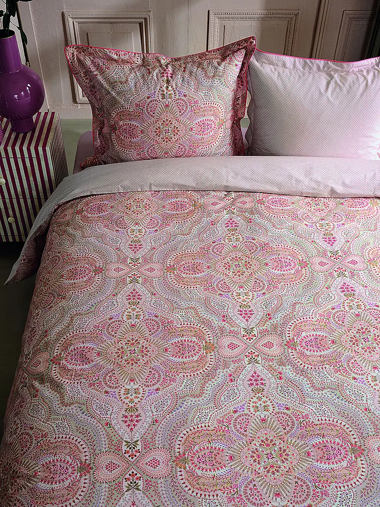 PIP STUDIO | Biancheria da letto in percalle MOON FLOWER 70x90cm/140x200cm Rosa chiaro | 