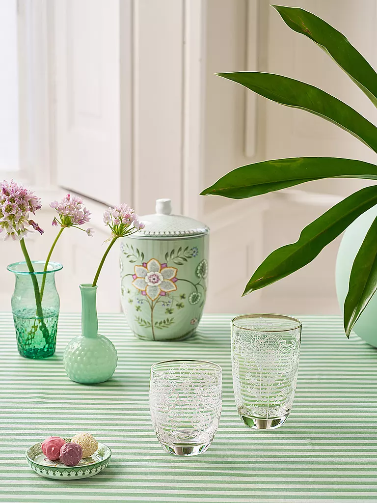PIP STUDIO | Bicchiere da acqua set da 2 280ml Flower White | Trasparente