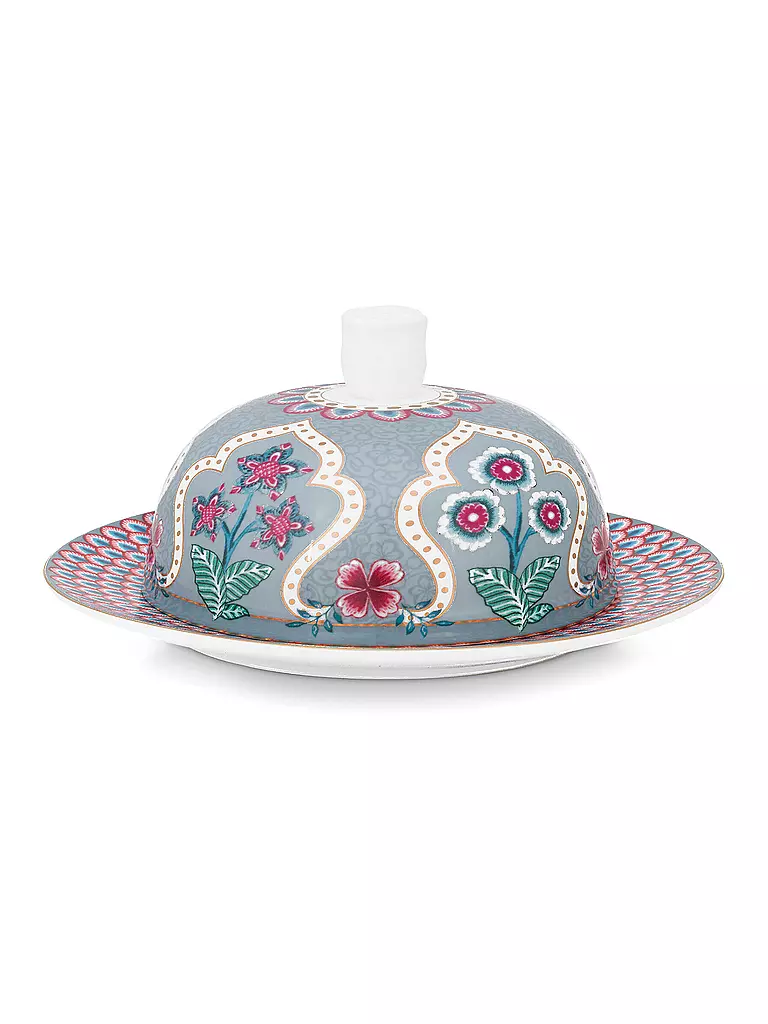 PIP STUDIO | Burriera rotonda 17x8 cm FLOWER FESTIVAL Azzurro | Blu chiaro
