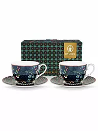 PIP STUDIO | Cappuccinotasse mit Untertasse 2-er Set BERRY BLUES 280ml Blue | Blu scuro
