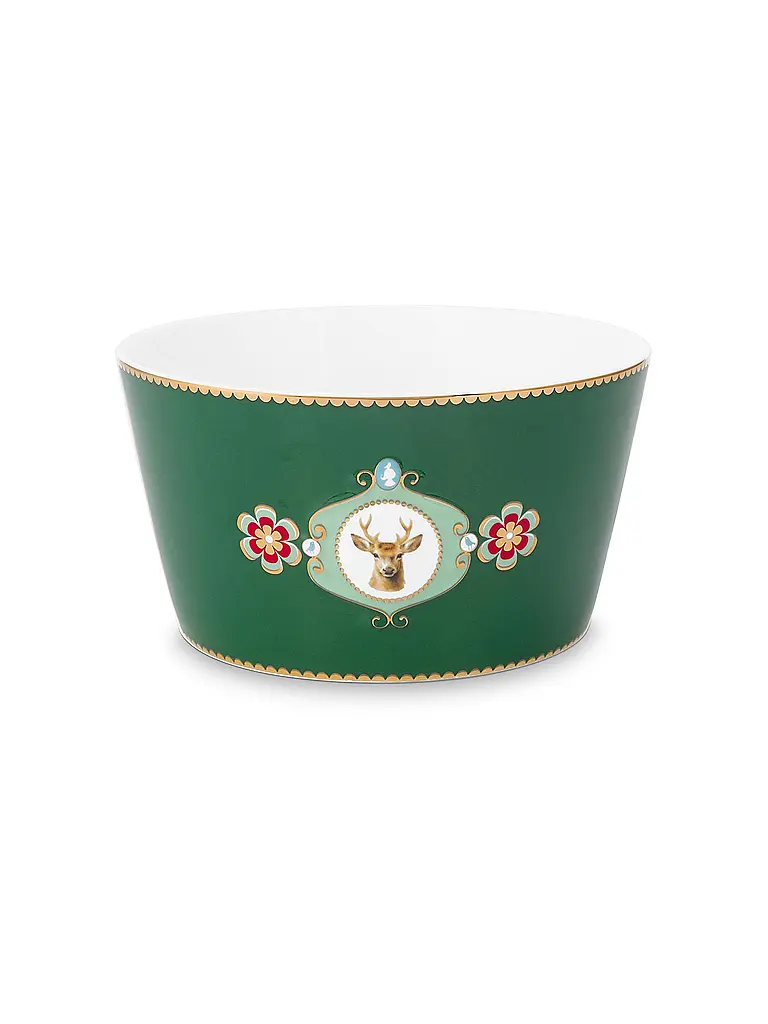 PIP STUDIO | Ciotola 15 cm LOVE BIRDS MEDALLION Verde Scuro | Verde scuro