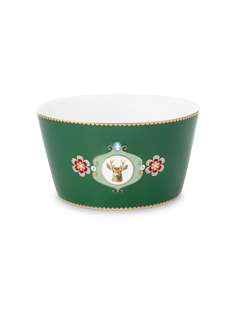PIP STUDIO | Ciotola 15 cm LOVE BIRDS MEDALLION Verde Scuro | 