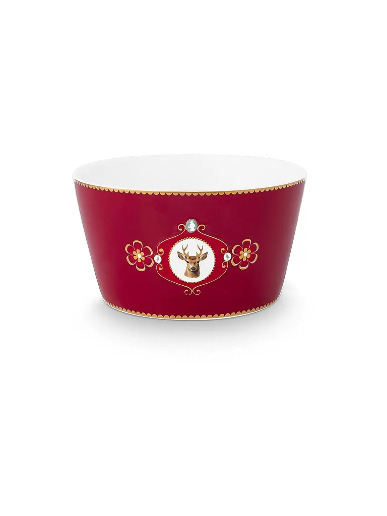PIP STUDIO | Ciotola 15cm LOVE BIRDS MEDALLION Rosso Scuro | 