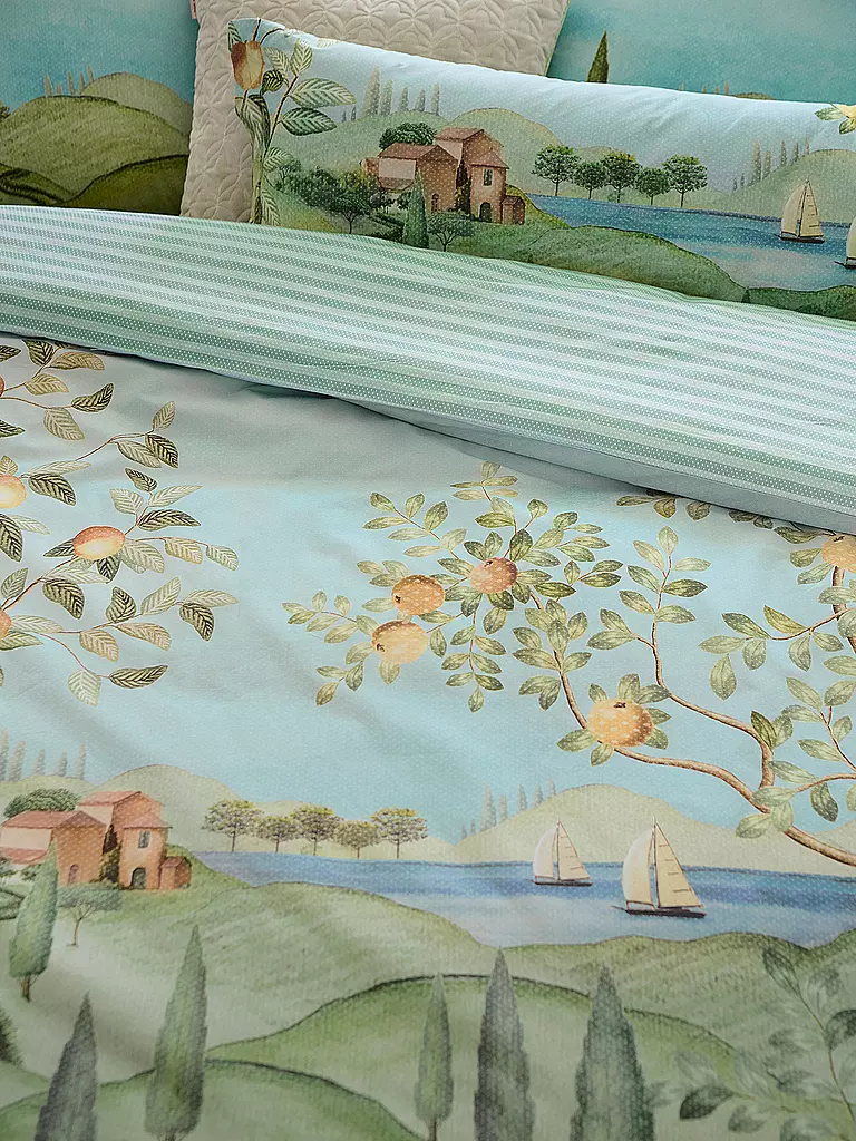 PIP STUDIO | Percalle Biancheria da letto LA CAMPAGNA 2x 70x90cm/200x200cm Verde | 