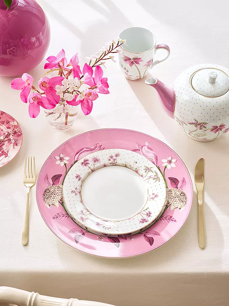 PIP STUDIO | Piatto da colazione 21 cm JOLIE DOTS Oro/Rosa | Bianco