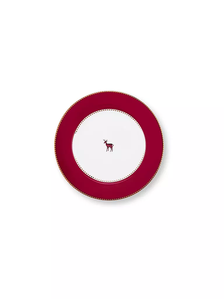 PIP STUDIO | Piatto da colazione 21cm LOVE BIRDS Rosso Scuro | Rosso scuro