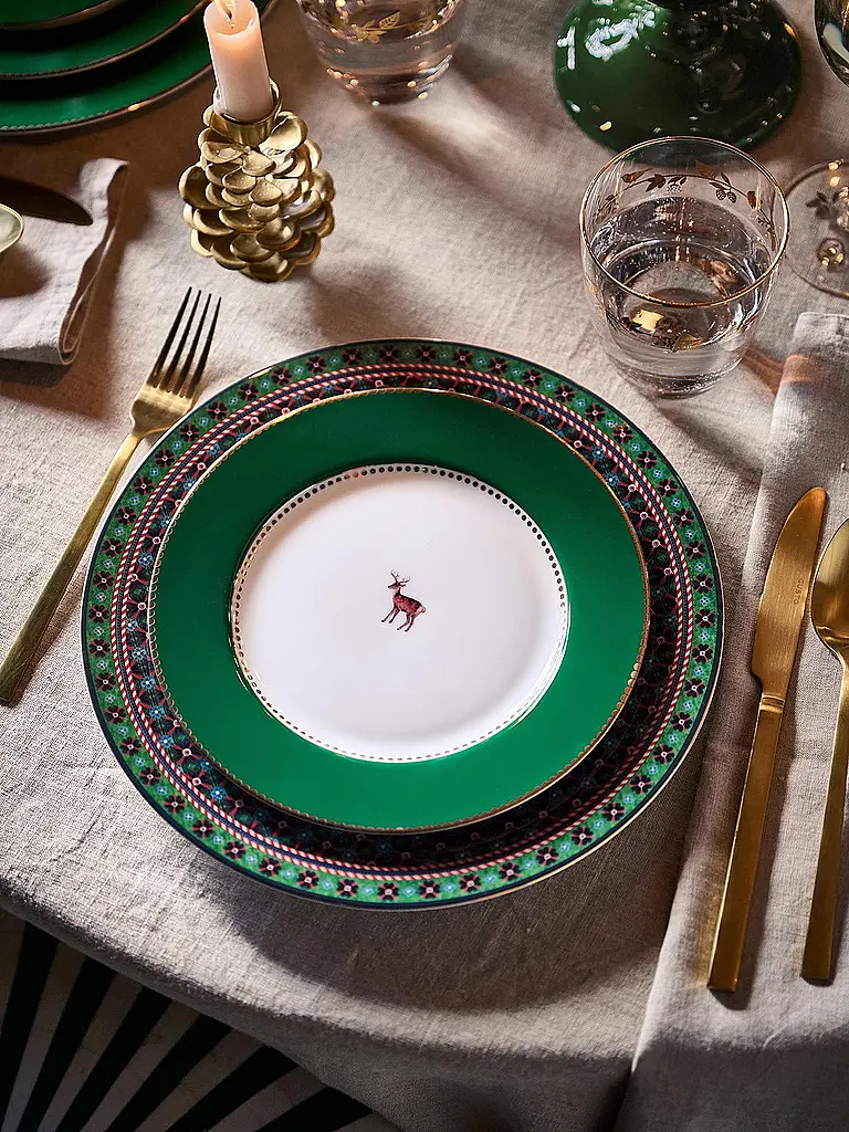 PIP STUDIO | Piatto da colazione 21cm LOVE BIRDS Verde scuro | Verde scuro