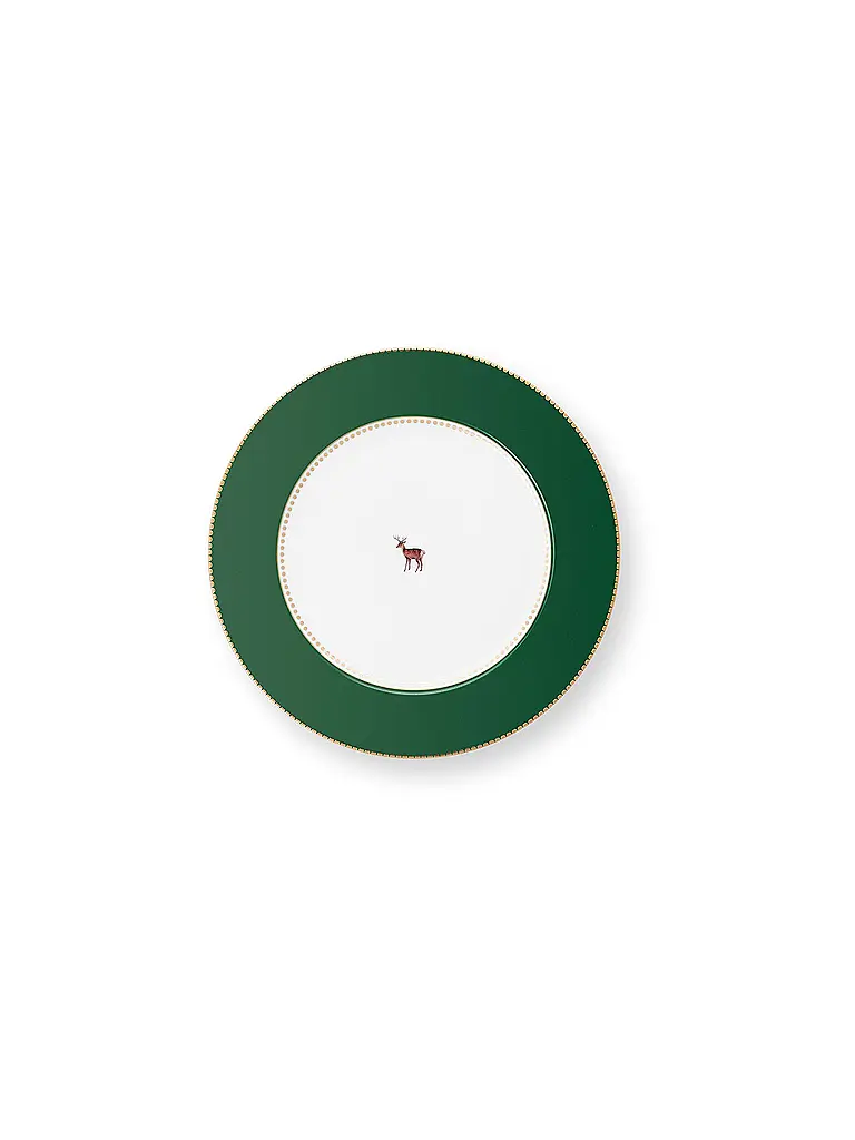 PIP STUDIO | Piatto piano 26,5 cm LOVE BIRDS Verde scuro | Verde scuro