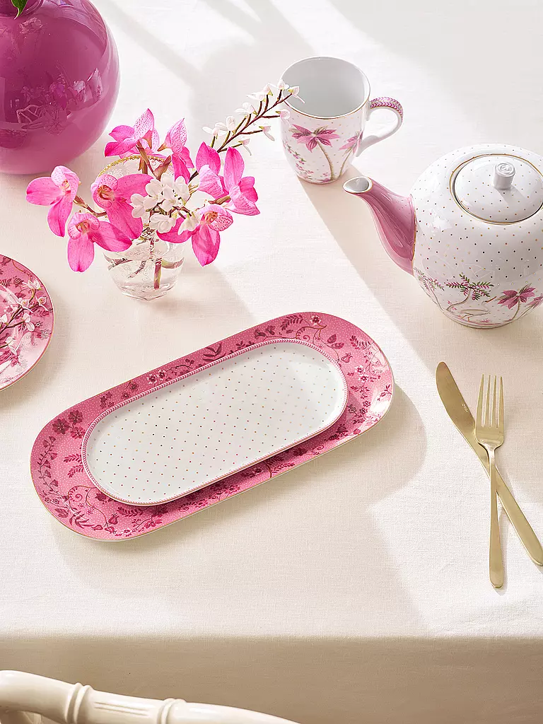 PIP STUDIO | Piatto piccolo 25x12cm JOLIE DOTS Oro/Rosa | Bianco
