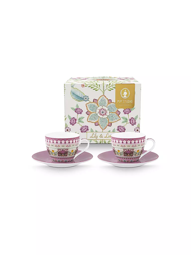 PIP STUDIO | Set da 2 tazze da espresso con piattini LILY & LOTUS 120 ml | Lilla