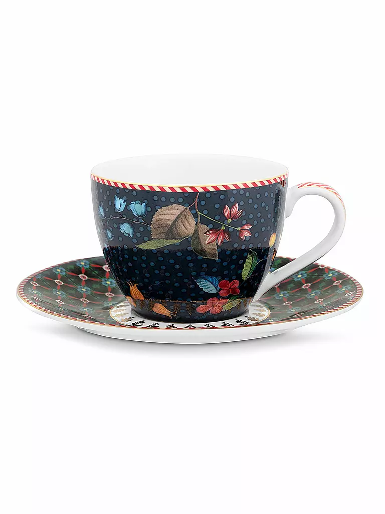 PIP STUDIO | Set da 2 tazzine da espresso con piattino BERRY BLUES 120ml Blu | Blu scuro