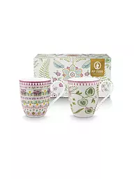 PIP STUDIO | Set di 2 tazze con manico XLarge LILY & LOTUS 450ml Verde chiaro | Lilla