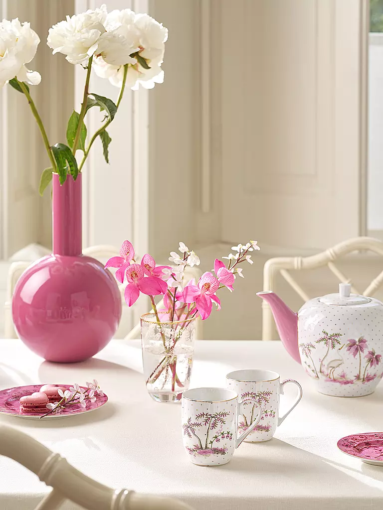 PIP STUDIO | Set di 2 tazze piccole con manico da 145 ml JOLIE DOTS Oro/Rosa | Bianco