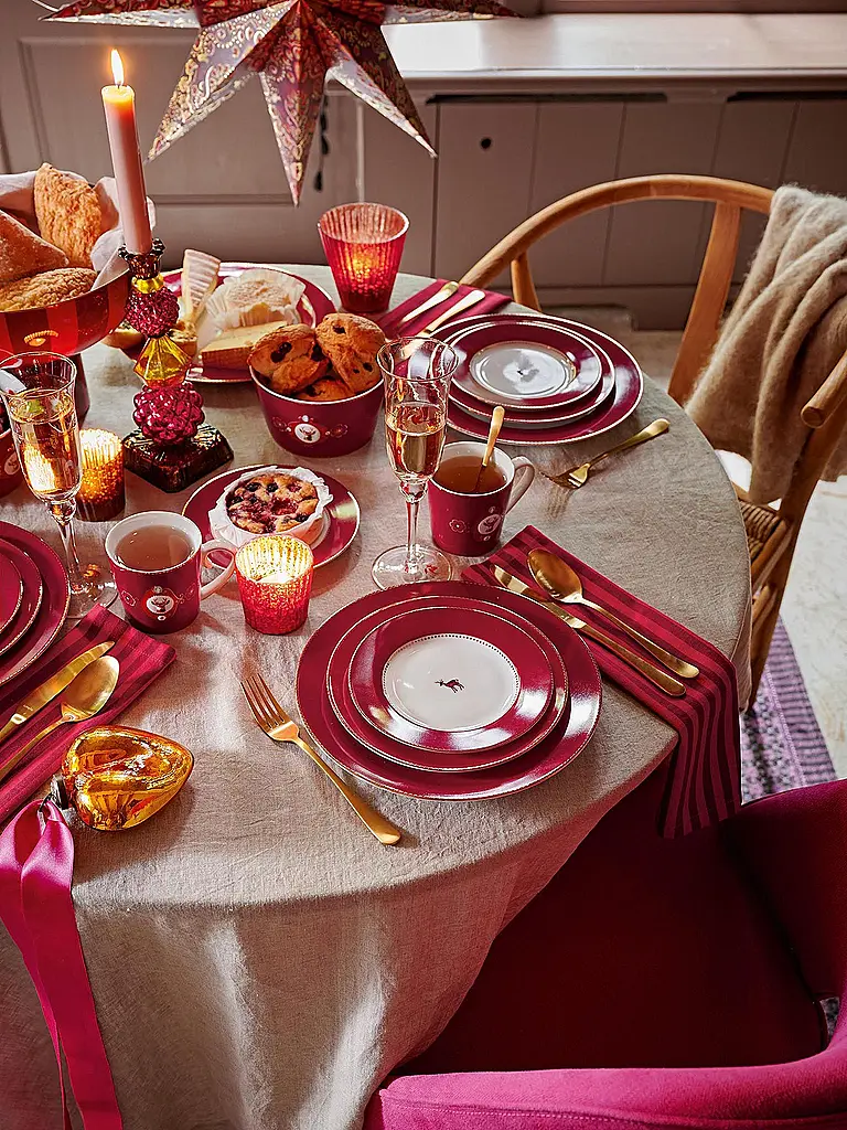 PIP STUDIO | Tazza grande con manico LOVE BIRDS MEDALLION Rosso Scuro | Rosso scuro