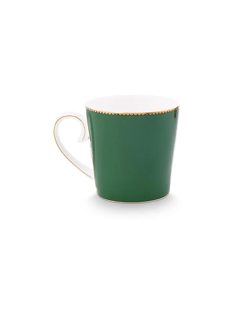 PIP STUDIO | Tazza grande con manico LOVE BIRDS MEDALLION Verde scuro | 