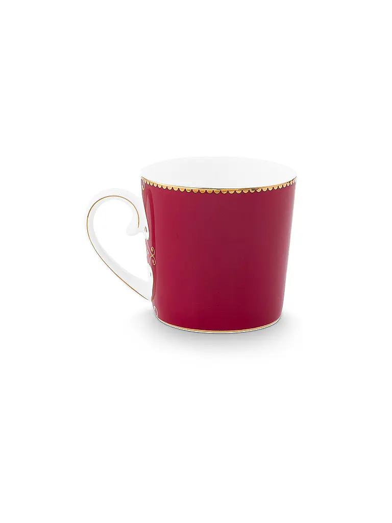PIP STUDIO | Tazza piccola con manico LOVE BIRDS MEDALLION rosso scuro | 