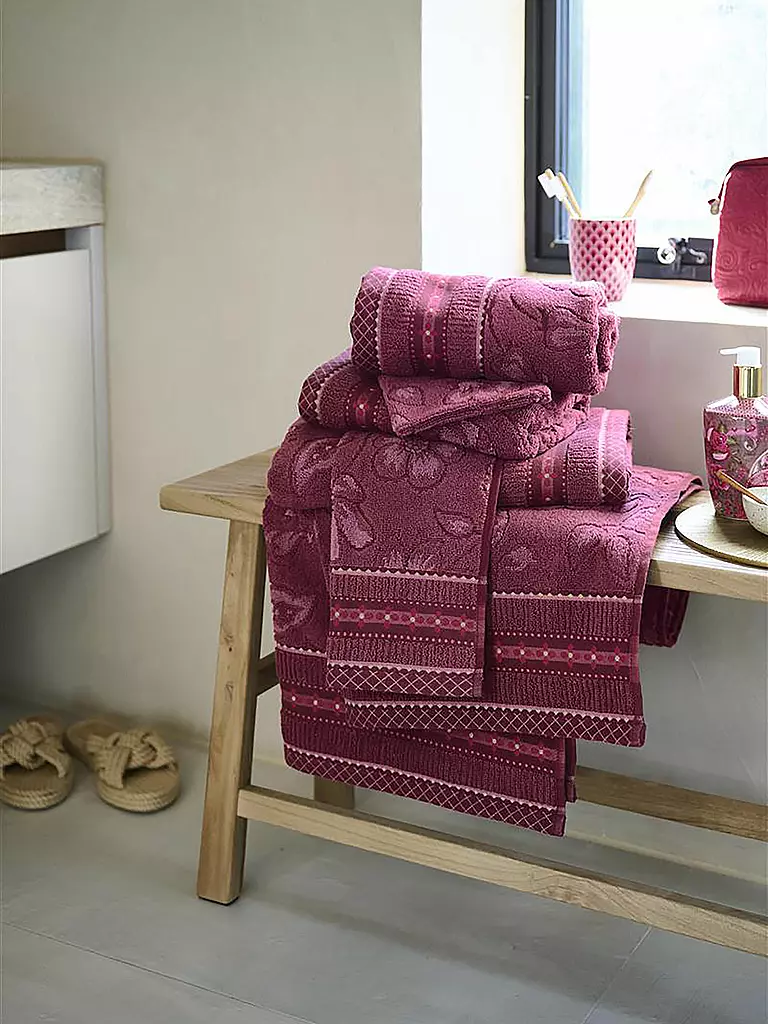 PIP STUDIO | Telo doccia JASMIN JACQUARD 70x140cm Rosa scuro | Bacca