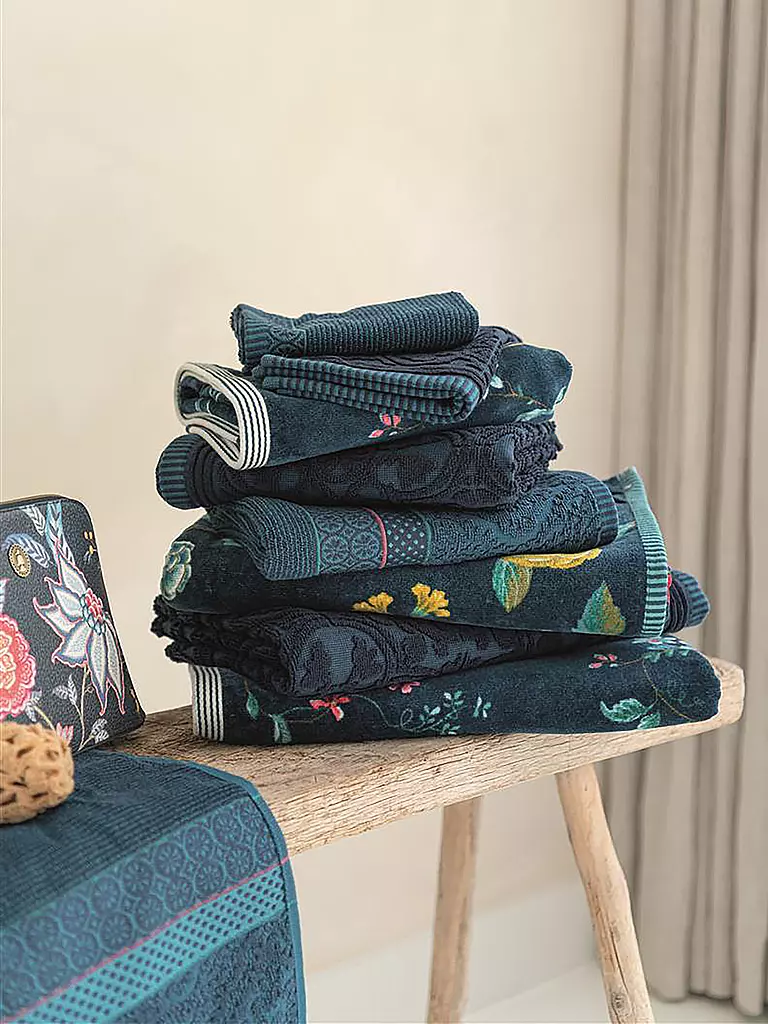 PIP STUDIO | Telo doccia LES FLEURS 70x140cm Blu scuro | Blu scuro
