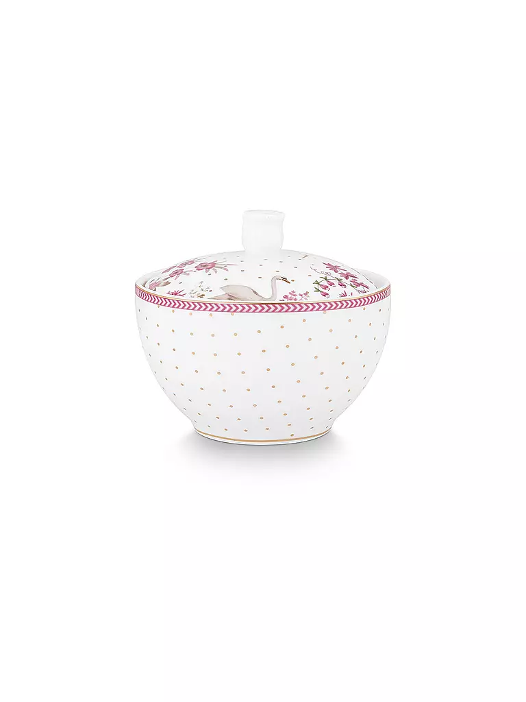 PIP STUDIO | Zuccheriera 300ml JOLIE DOTS Oro/Rosa | Bianco
