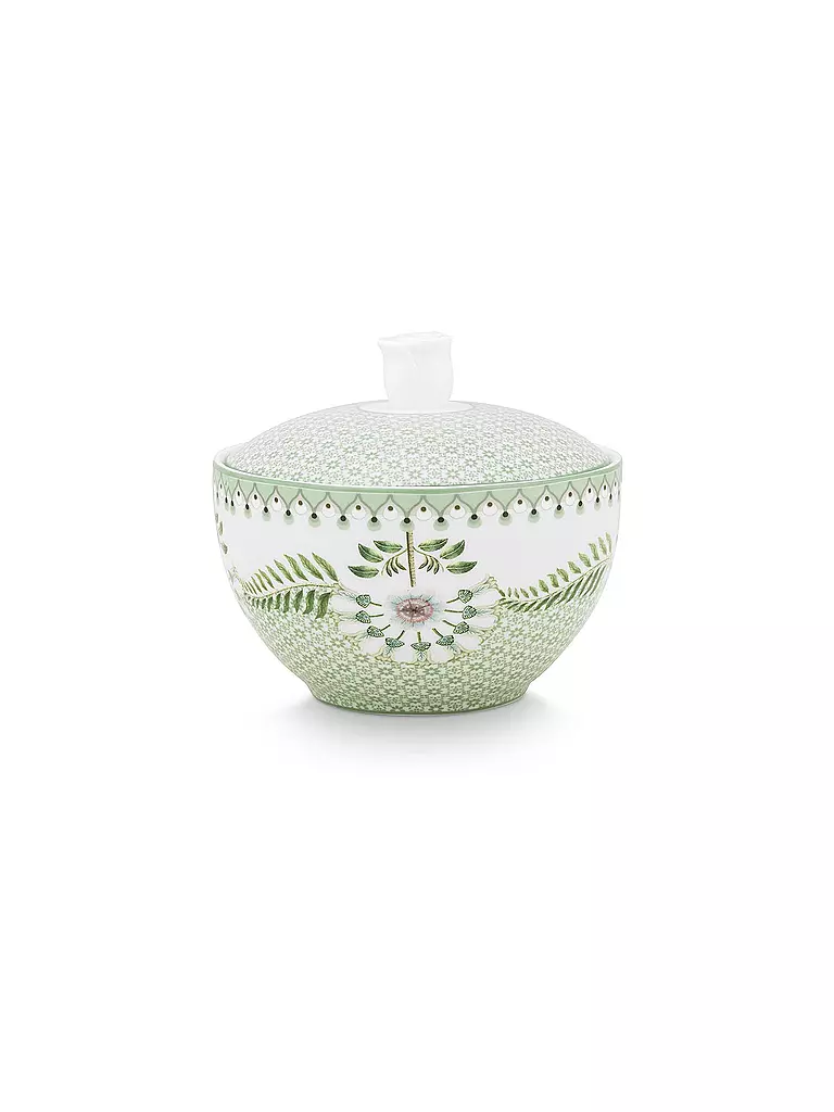 PIP STUDIO | Zuccheriera 300ml LILY & LOTUS Tiles Light Gr. | Verde chiaro
