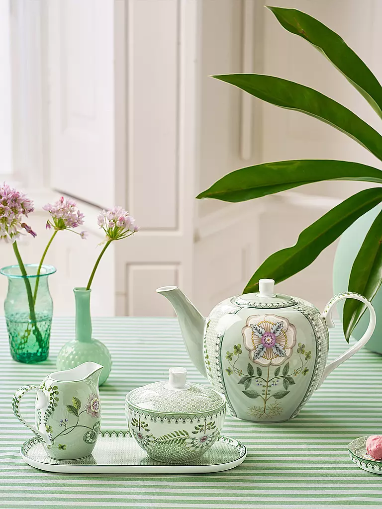 PIP STUDIO | Zuckerdose 300ml LILY & LOTUS Tiles Light Gr. | Verde chiaro