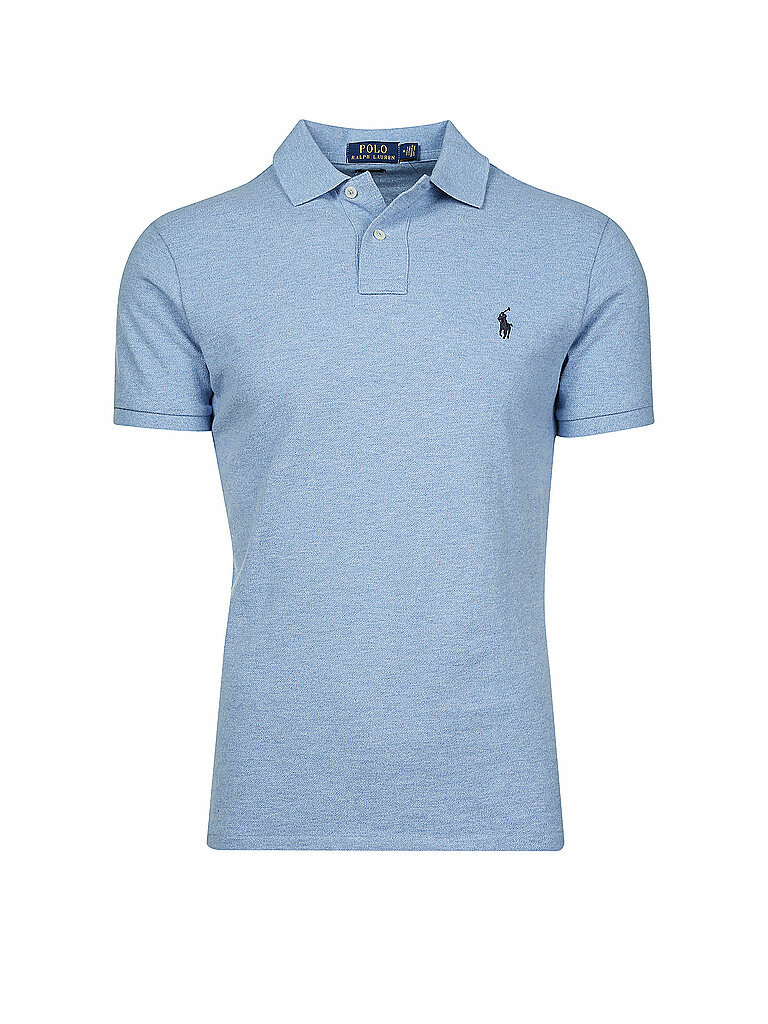 Polo slim fit azzurro M