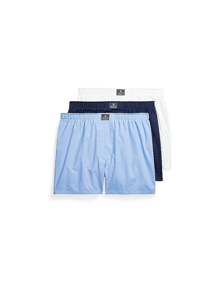 Boxer 3 pz. bianco, azzurro, blu navy azzurro L