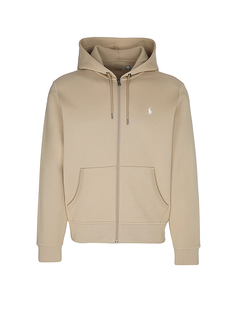 Felpa con cappuccio e zip beige XXL