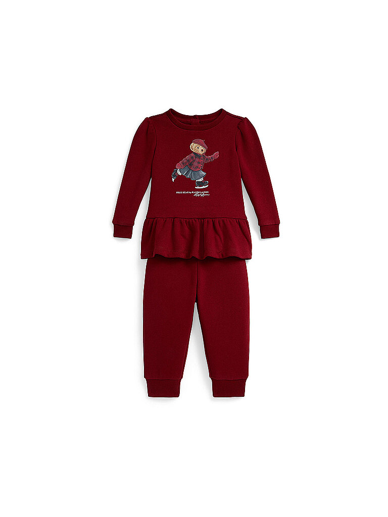 Set neonata 2 pezzi felpa e pantaloni rosso scuro 74