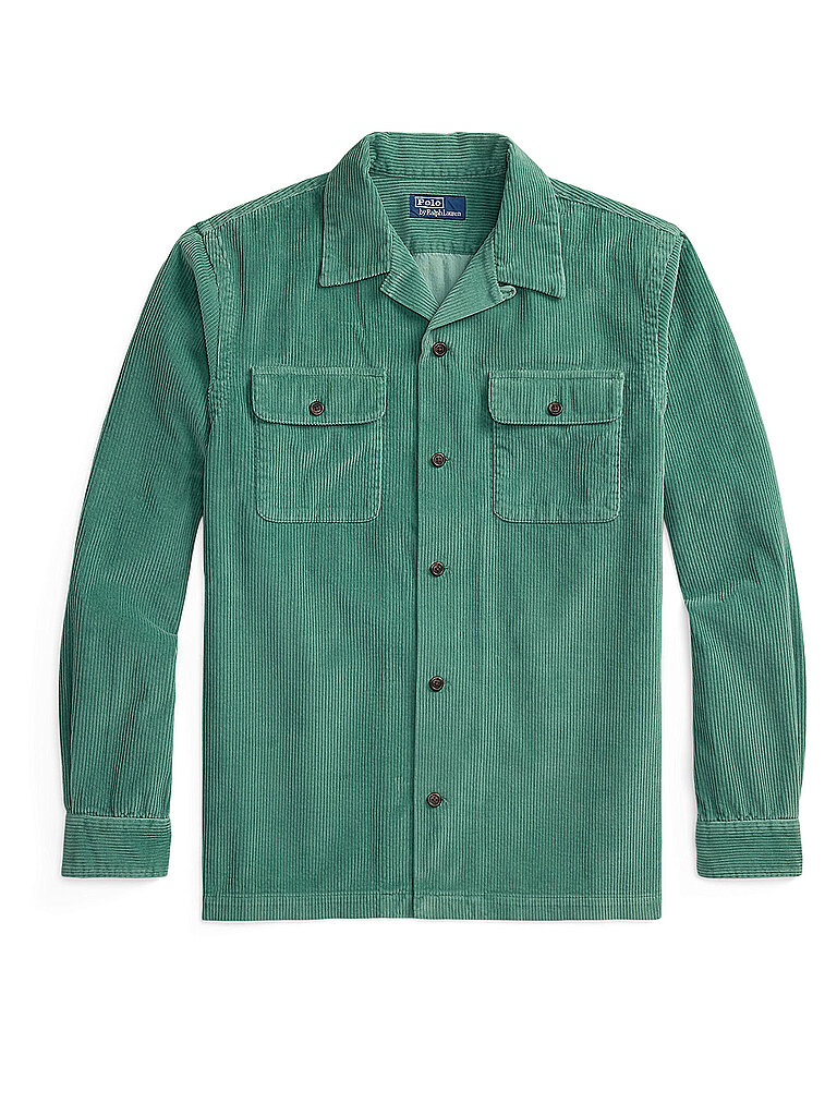 Overshirt in velluto a coste verde L