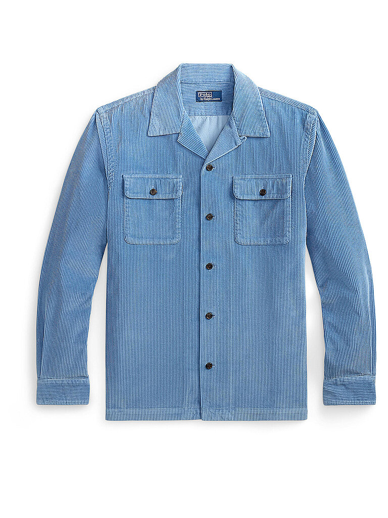 Overshirt in velluto a coste azzurro M
