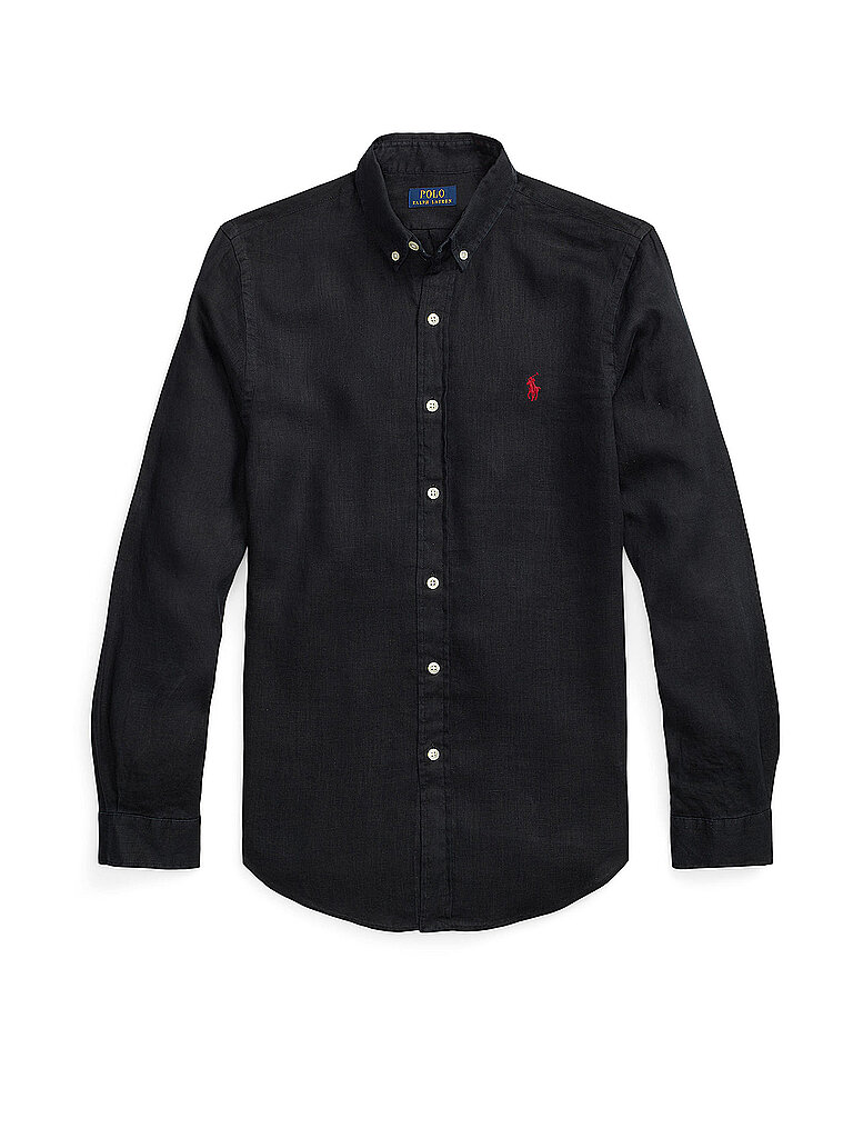 Camicia di lino Custom Fit nero XXL