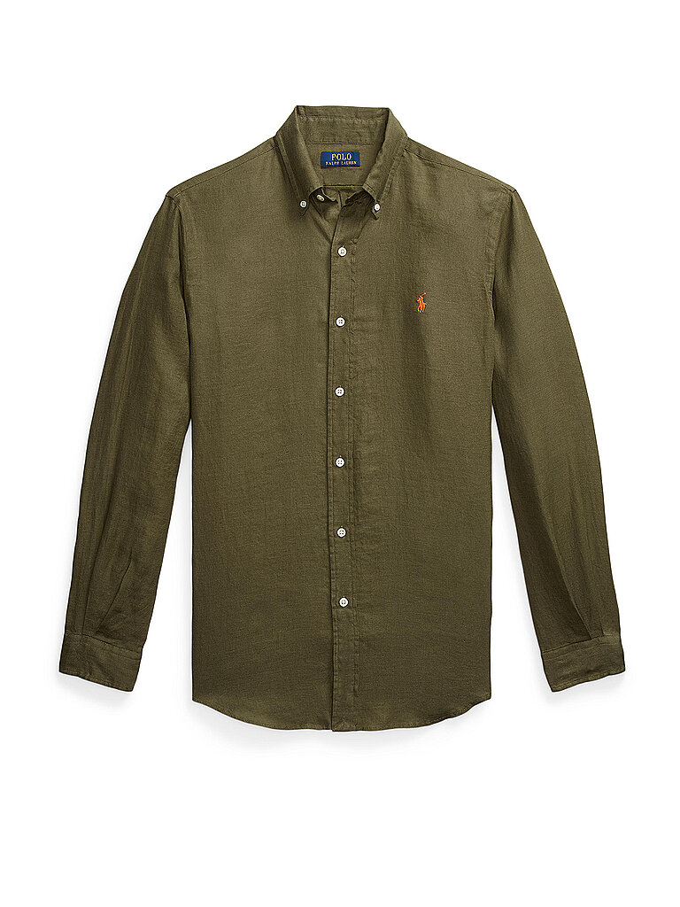 Camicia di lino Custom Fit oliva L
