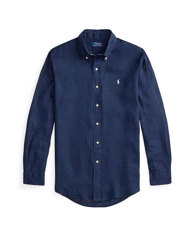 Camicia di lino Custom Fit blu S