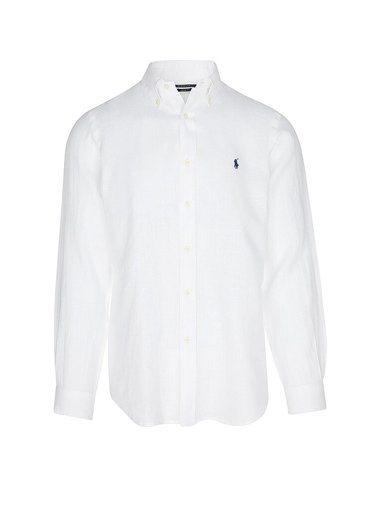 Camicia in lino custom fit bianco XXL