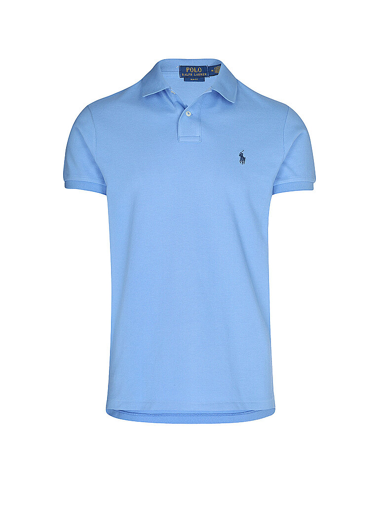 Polo slim fit azzurro XL