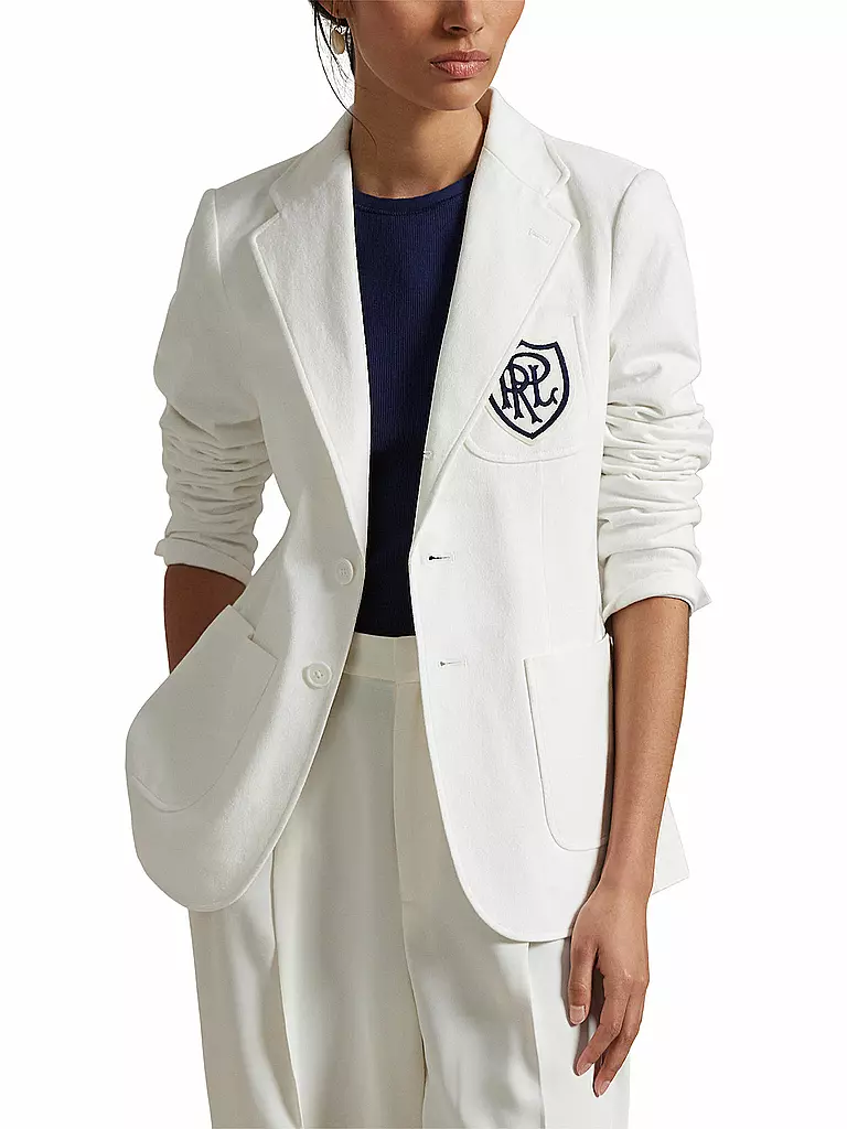 POLO RALPH LAUREN | Blazer
Marke: POLO RALPH LAUREN
Farbe: weiss
Kategorien: Moda, Donna

Lunghezza manica: Manica lunga
Materiale: Cotone
Forma del colletto: Rever
Motivo: Tinta unita
Vestibilità (capispalla): Regular
Stile: Casual
Dettagli: Tasche a filetto, Logo | 