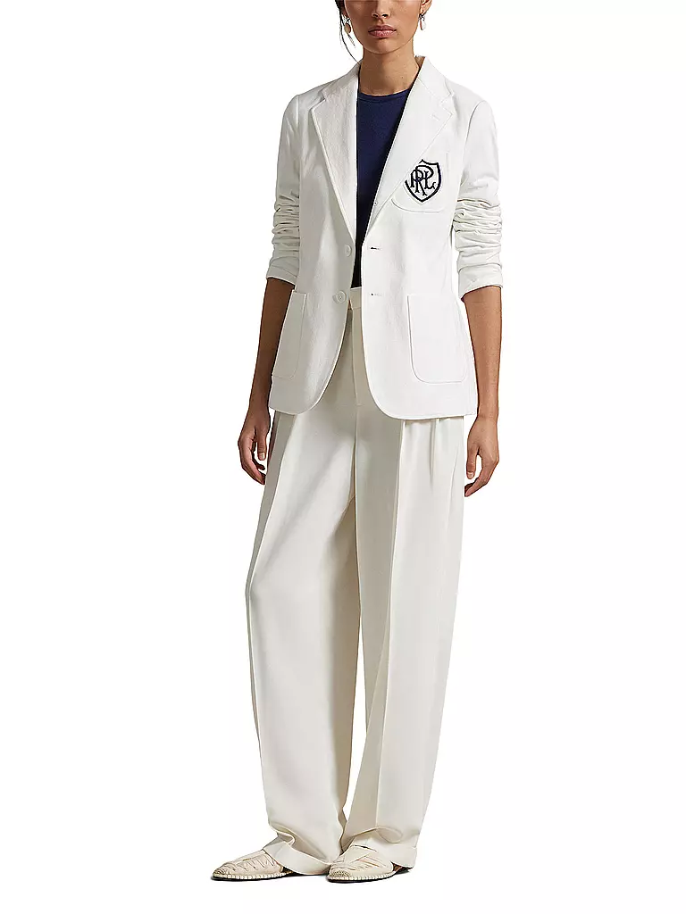 POLO RALPH LAUREN | Blazer
Marke: POLO RALPH LAUREN
Farbe: weiss
Kategorien: Moda, Donna

Lunghezza manica: Manica lunga
Materiale: Cotone
Forma del colletto: Rever
Motivo: Tinta unita
Vestibilità (capispalla): Regular
Stile: Casual
Dettagli: Tasche a filetto, Logo | 