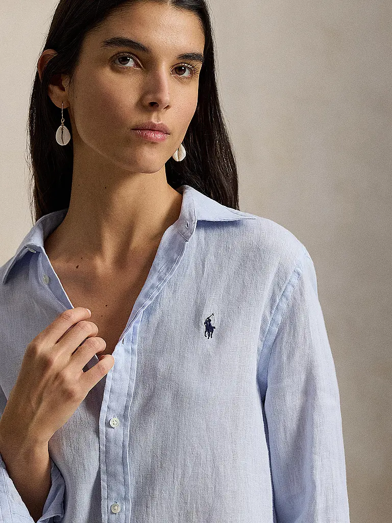 POLO RALPH LAUREN | Blusa di lino | Blu chiaro