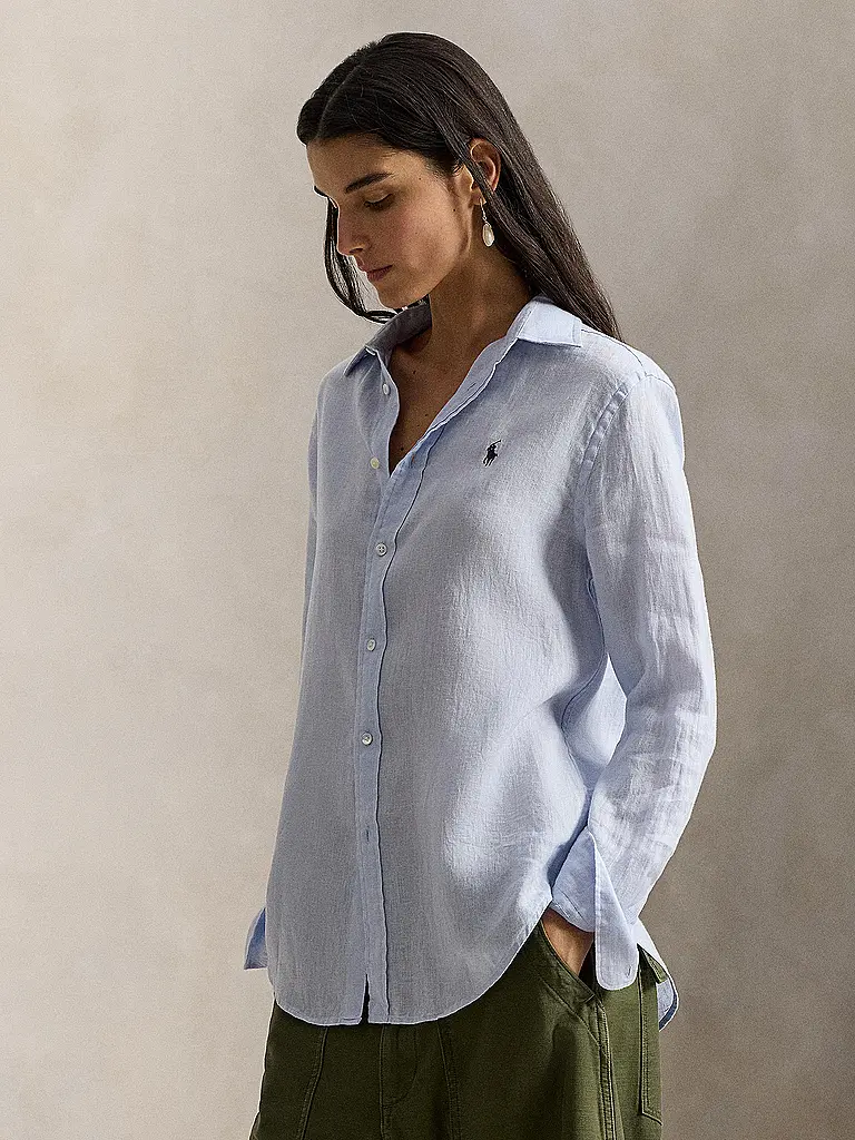 POLO RALPH LAUREN | Blusa di lino | Blu chiaro