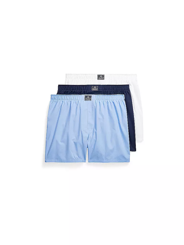 POLO RALPH LAUREN | Boxer 3 pz. bianco, azzurro, blu navy | Blu chiaro